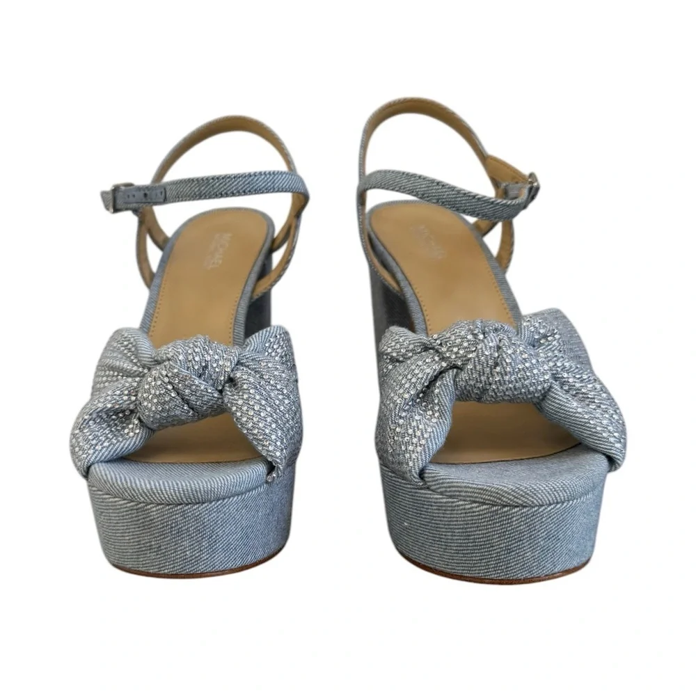 MICHAEL Michael Kors Josie’s Rhinestone Denim Style Platform Sandals